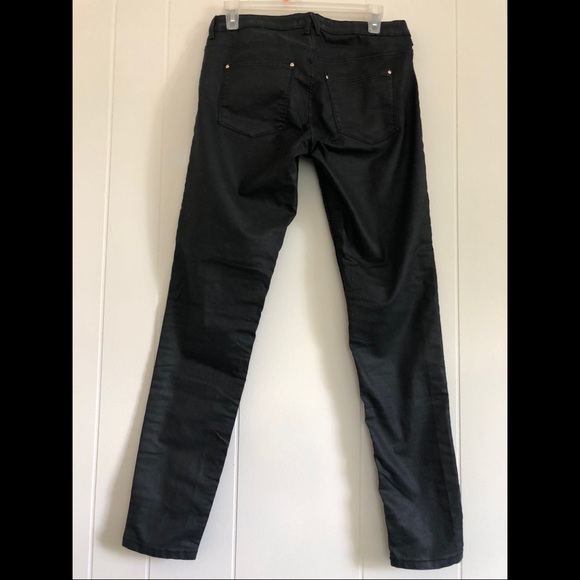 H&M waxed black pants size 10 - Picture 2 of 3